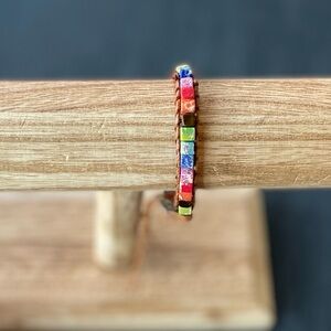 Colorful 7 Chakra Natural Stone Beaded Wrap Thin Bracelet